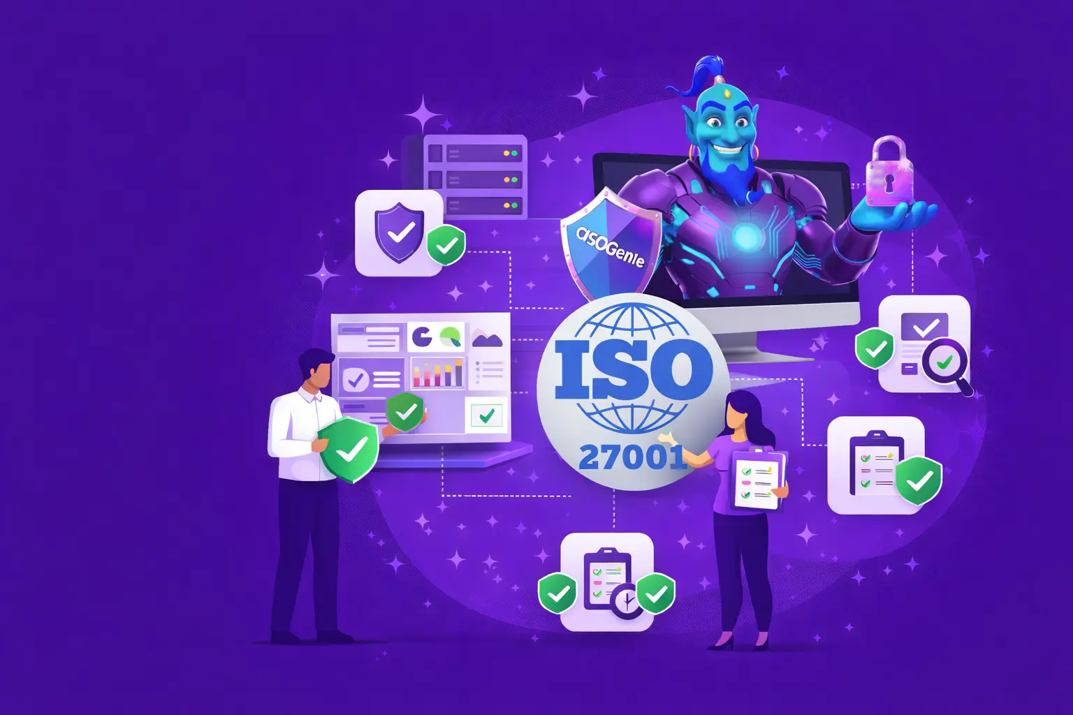 ISO 27001 compliance automation illustration
